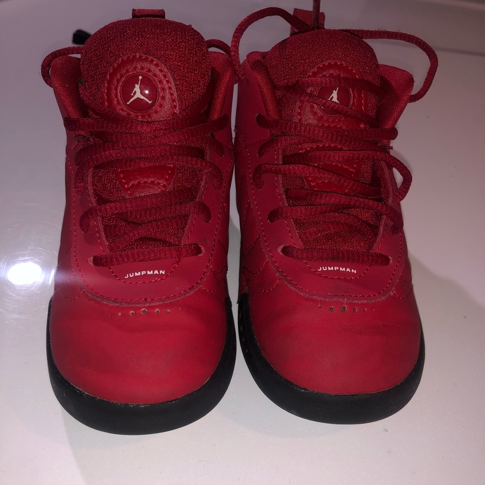 Red and Black Kids Jordan Shoes